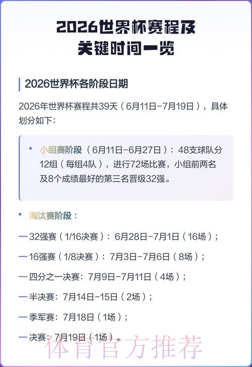 2026世界杯赛程实时更新最新时间表免费观看